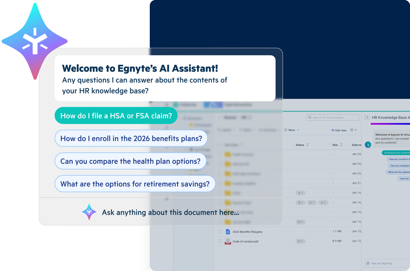Egnyte data governance and security dashboard