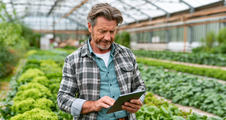 man on tablet